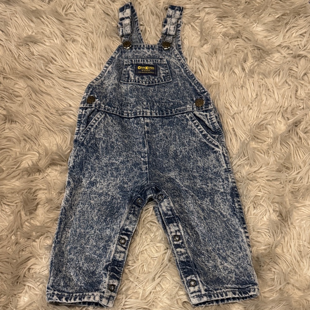 OshKosh B'gosh Vintage Acid-Wash Blue Denim Overalls for Kids